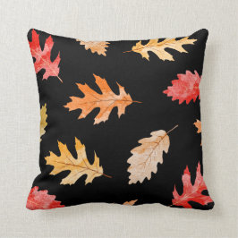 Cojín Decorativo Hojas de otoño decorativas de la acuarela de la