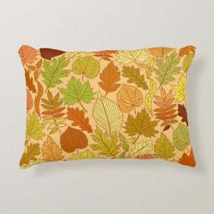 Cojín Decorativo Hojas de otoño: impresión de tela sin costura