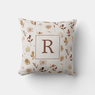 Cojín Decorativo Hojas de otoño monogramadas