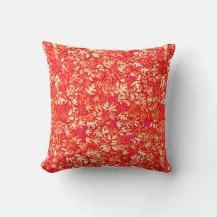 Cojín Decorativo Hojas de otoño, naranja coral