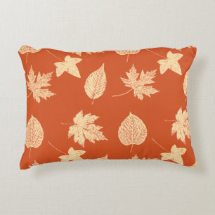Cojín Decorativo Hojas de otoño - naranja de mandarina