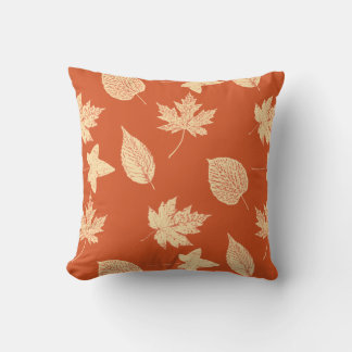 Cojín Decorativo Hojas de otoño - naranja de mandarina