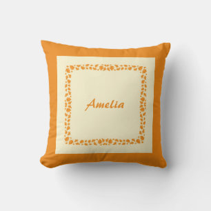 Cojín Decorativo Hojas de otoño naranjas personalizadas simples