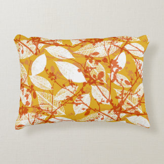 Cojín Decorativo Hojas de otoño: repetición de la cosecha dorada