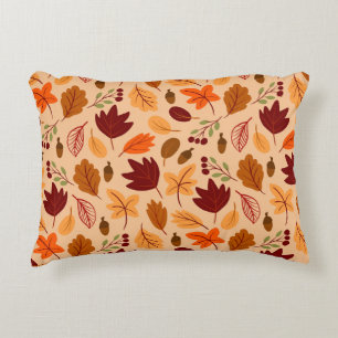 Cojín Decorativo Hojas de otoño, simple patrón infantil sin costura