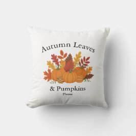 Cojín Decorativo Hojas de otoño y calabazas - Acento de caída de gr