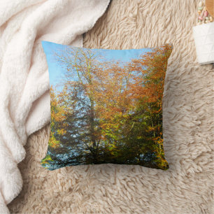 Cojín Decorativo Hojas de otoño y cielos azules - Lanzamiento perso