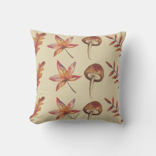 Cojín Decorativo Hojas de otoño y hongos