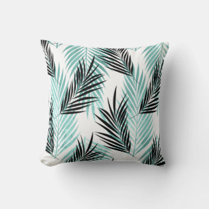 Cojín Decorativo Hojas de Palma Árbol Tropical Brillante Turquesa N