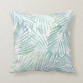 Cojín Decorativo Hojas de palma de la acuarela