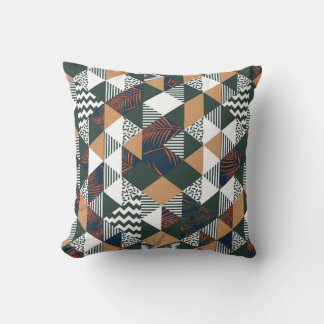 Cojín Decorativo Hojas de palma geométricas, patrón de moda