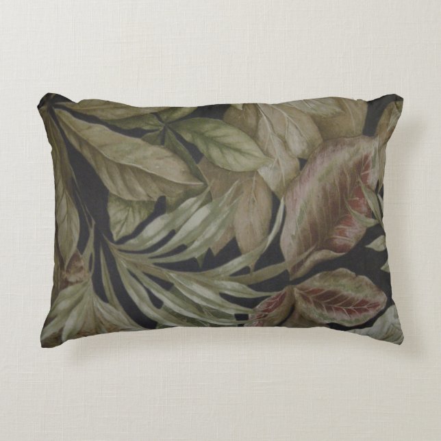 COJÍN DECORATIVO HOJAS DE PALMA TROPICAL (Anverso)