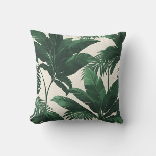 Cojín Decorativo Hojas de Palma Tropicales Almohadón Verde Botáni