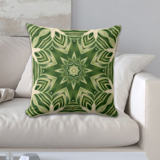 Cojín Decorativo hojas de palma tropicales botánicas abstractas de