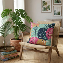 Hojas de Palma Tropicales en Rosa y Azul | Decorat