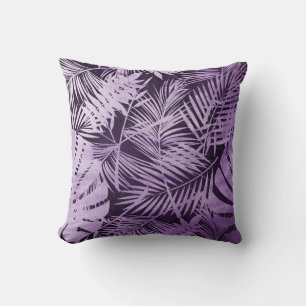Cojín Decorativo Hojas de Palma Tropicales Purpura