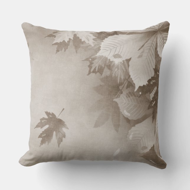 COJÍN DECORATIVO HOJAS DE PASTEL FALL BROWN (Anverso)