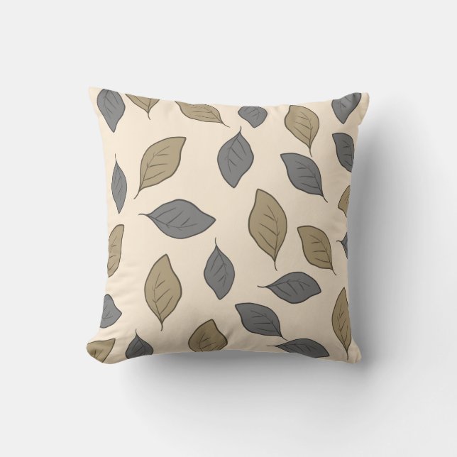Cojín Decorativo Hojas de patrón lisas (Anverso)