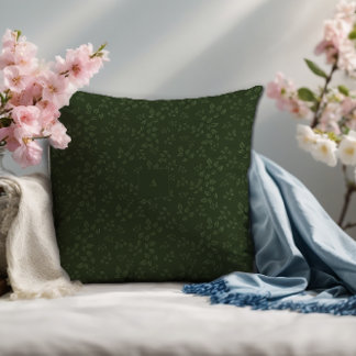 Cojín Decorativo Hojas de patrón verde monograma