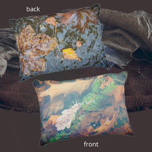 Cojín Decorativo Hojas de roble naranja bajo el agua