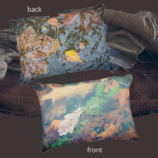 Cojín Decorativo Hojas de roble naranja bajo el agua (Subido por el creador)