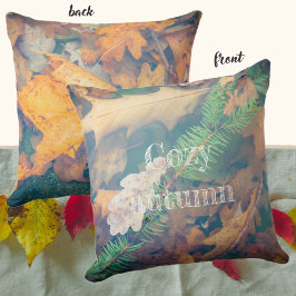 Cojín Decorativo Hojas de roble naranja bajo el agua