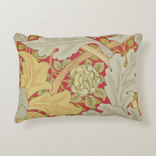 Cojín Decorativo Hojas del Acanthus y color de rosa salvaje en un
