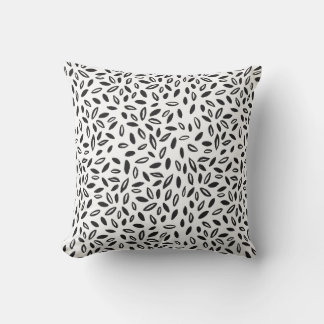 Cojín Decorativo Hojas en Blanco y Negro