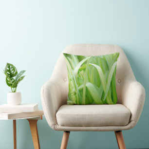 Cojín Decorativo Hojas Frescas de Planta Verde