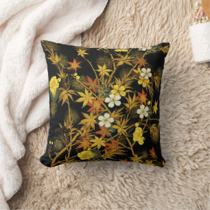 Cojín Decorativo Hojas japonesas de otoño Antiguo Botánico