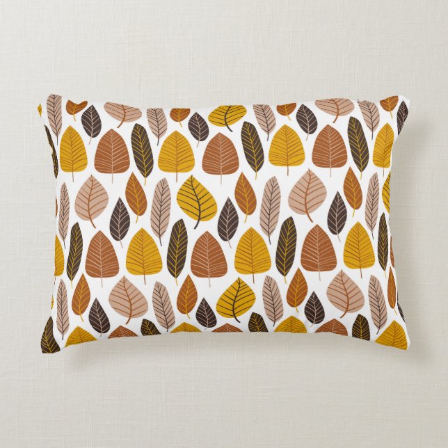 Cojín Decorativo Hojas Naturales: Patrón Neutral Sin Marea. (Anverso)