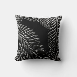 Cojín Decorativo Hojas negras y blancas