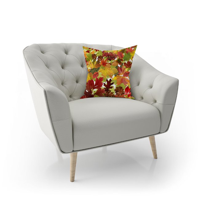 Cojín Decorativo Hojas otoñales (Autumn Fall Leaves Throw Pillow by Looly Elzayat
)