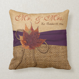 Cojín Decorativo Hojas otoñales, Boda FUX Burlap Pillow