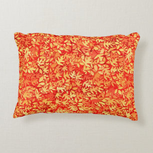 Cojín Decorativo Hojas otoñales, naranja y oro
