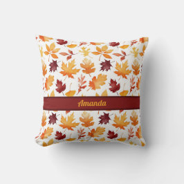 Cojín Decorativo Hojas otoñales simples y personalizadas