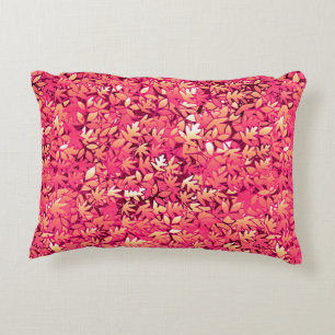 Cojín Decorativo Hojas otoñales, tonos rojos y naranjas