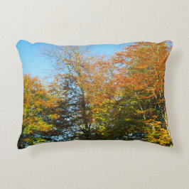 Cojín Decorativo Hojas otoñales y cielos azules - Personalizado