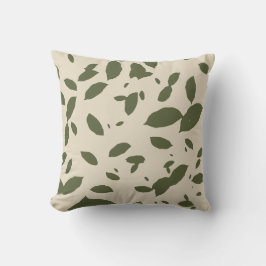 Cojín Decorativo Hojas que caen de otoño verde oliva