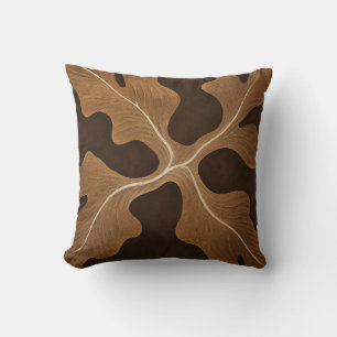 Cojín Decorativo Hojas ramificadas ocre marrón oscuro
