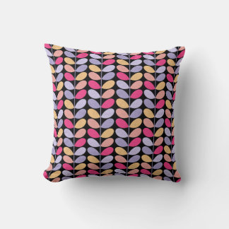 Cojín Decorativo Hojas retro - Negro