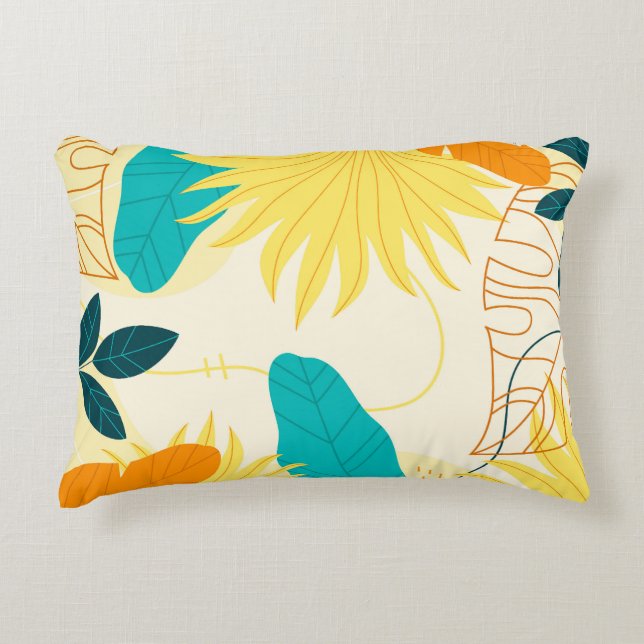 Cojín Decorativo Hojas tropicales (Anverso)