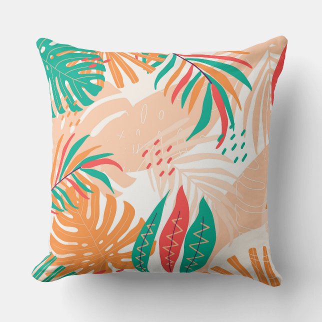 Cojín Decorativo Hojas tropicales (Anverso)