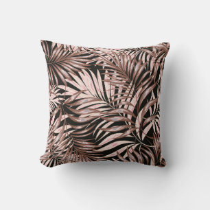 Cojín Decorativo Hojas tropicales de palma, jungla. Patata floral v