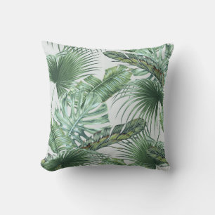 Cojín Decorativo Hojas tropicales de palma, monstera, hoja de pláta