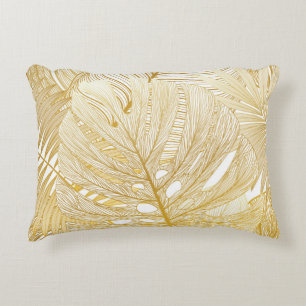 Cojín Decorativo Hojas tropicales de palma: patrón vintage.