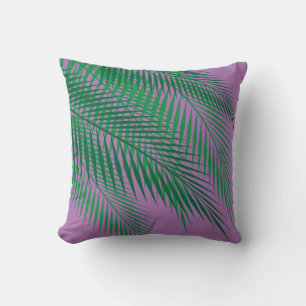 Cojín Decorativo Hojas tropicales de palmera en morado