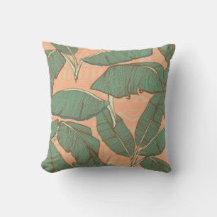 Cojín Decorativo Hojas tropicales de palmera fondo transparente