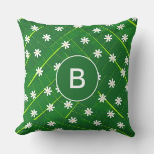 Cojín Decorativo hojas tropicales de plátano y flores botánicas ver