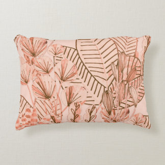Cojín Decorativo Hojas Tropicales: Patrón Creativo Dibujado A Mano.